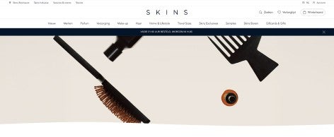 Online store of the Shopware customer "Skins"